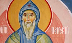 Ctihodný Anton Pečerský, zakladateľ Kyjevsko-pečerskej lavry (†1073) Ikona ctihodný Anton Pečerský